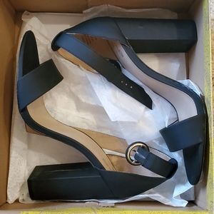 Mix No. 6 block heel matte black sandal - 9.5
